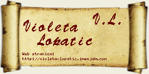Violeta Lopatić vizit kartica